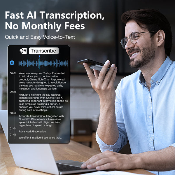 CHIME NOTE AI Voice Recorder - Free Transcription & AI Summaries